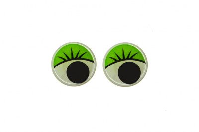 Глазки для игрушек, круглые, с бегающими зрачками, 8 мм/упак.50+/-2 шт, цв. -зеленый - купить в Балаково. Цена: 59.05 руб.