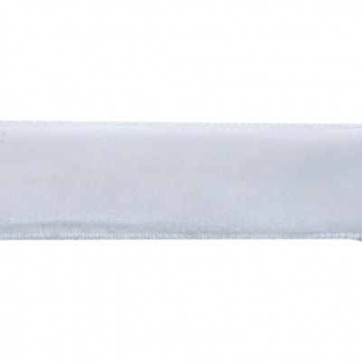 Лента бархатная нейлон, шир.12 мм, (упак. 45,7м), цв.01-белый - купить в Балаково. Цена: 457.61 руб.