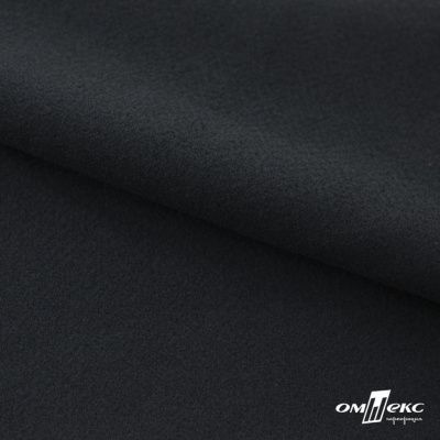 Трикотажное полотно "Капри" 100% полиэстр, 152см, 320 г/м2, чёрный, м - купить в Балаково. Цена 374 руб.