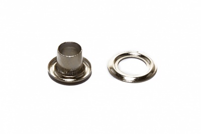 Люверсы металлические "ОмТекс", блочка/кольцо, (3 мм) - цв.никель - купить в Балаково. Цена: 0.18 руб.