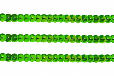 Пайетки "ОмТекс" на нитях, CREAM, 6 мм С / упак.73+/-1м, цв. 94 - зеленый - купить в Балаково. Цена: 297.48 руб.