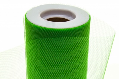 Фатин в шпульках 16-146, 10 гр/м2, шир. 15 см (в нам. 25+/-1 м), цвет зелёный - купить в Балаково. Цена: 100.69 руб.