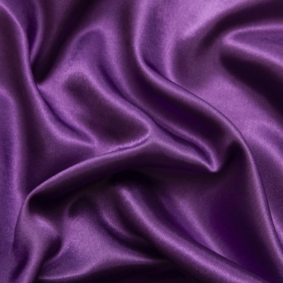 Поли креп-сатин 19-3536, 125 (+/-5) гр/м2, шир.150см, цвет фиолетовый - купить в Балаково. Цена 155.57 руб.