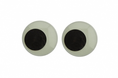 Глазки для игрушек, круглые, с бегающими зрачками, 40 мм/упак.20+/-2 шт, цв. -черно-белые - купить в Балаково. Цена: 158.73 руб.