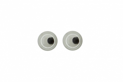 Глазки для игрушек, круглые, с бегающими зрачками, 3 мм/упак.100+/-5 шт, цв. -черно-белые - купить в Балаково. Цена: 25.40 руб.