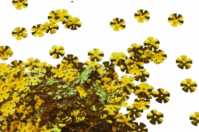 Пайетки "ОмТекс" россыпью,DOUBLE SIDED GOLD,цветок 14 мм/упак.50 гр, цв. 0460-золото - купить в Балаково. Цена: 80.12 руб.