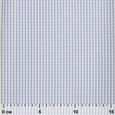 Ткань сорочечная Клетка Виши, 115 г/м2, 58% пэ,42% хл, шир.150 см, цв.2-голубой, (арт.111) - купить в Балаково. Цена 309.82 руб.