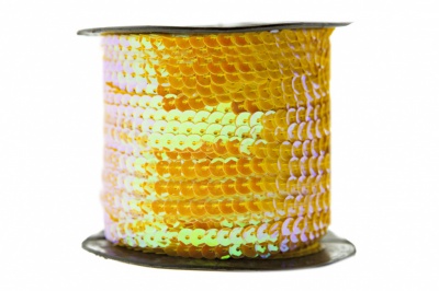 Пайетки "ОмТекс" на нитях, CREAM, 6 мм С / упак.73+/-1м, цв. 92 - золото - купить в Балаково. Цена: 484.77 руб.