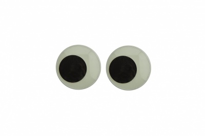 Глазки для игрушек, круглые, с бегающими зрачками, 10 мм/упак.50+/-2 шт, цв. -черно-белые - купить в Балаково. Цена: 35.20 руб.