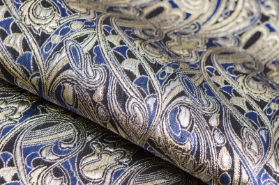Ткань костюмная жаккард, 135 гр/м2, шир.150см, цвет синий№18 - купить в Балаково. Цена 441.95 руб.
