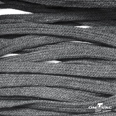 Шнур плетеный d-8 мм плоский, 70% хлопок 30% полиэстер, уп.85+/-1 м, цв.1027-серый - купить в Балаково. Цена: 735 руб.