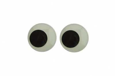 Глазки для игрушек, круглые, с бегающими зрачками, 18 мм/упак.20+/-2 шт, цв. -черно-белые - купить в Балаково. Цена: 25.40 руб.