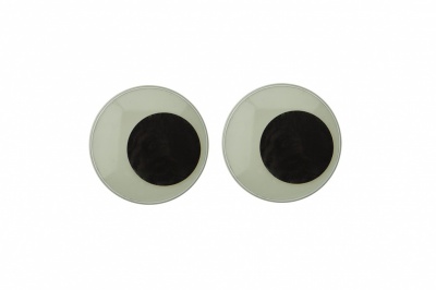 Глазки для игрушек, круглые, с бегающими зрачками, 24 мм/упак.50+/-2 шт, цв. -черно-белые - купить в Балаково. Цена: 60.32 руб.