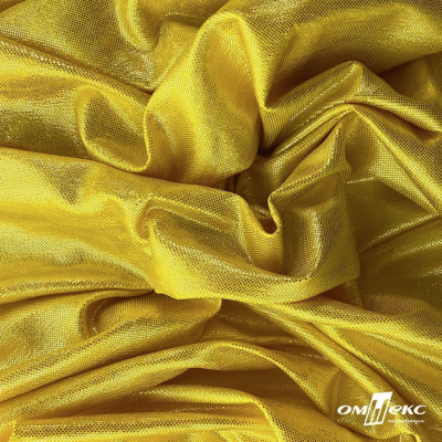 Трикотажное полотно голограмма, шир.140 см, #602 -жёлтый/жёлтый - купить в Балаково. Цена 385.88 руб.