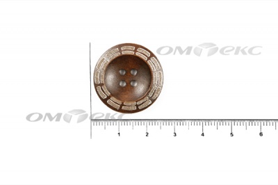 Пуговица деревянная круглая №53 (25мм) - купить в Балаково. Цена: 3.68 руб.