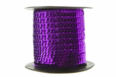 Пайетки "ОмТекс" на нитях, SILVER-BASE, 6 мм С / упак.73+/-1м, цв. 12 - фиолет - купить в Балаково. Цена: 300.55 руб.