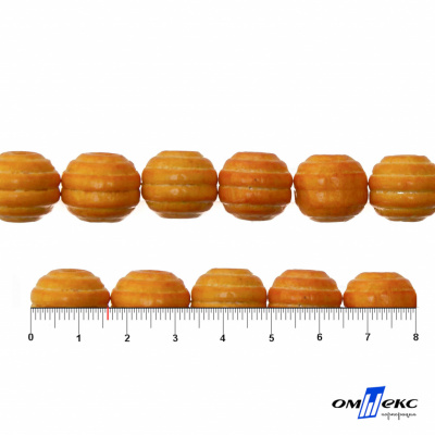 0309-Бусины деревянные "ОмТекс", 16 мм, упак.50+/-3шт, цв.003-оранжевый - купить в Балаково. Цена: 62.22 руб.