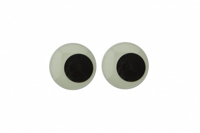 Глазки для игрушек, круглые, с бегающими зрачками, 15 мм/упак.50+/-2 шт, цв. -черно-белые - купить в Балаково. Цена: 46.92 руб.