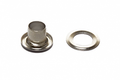 Люверсы металлические "ОмТекс", блочка/кольцо, (4 мм) - цв.никель - купить в Балаково. Цена: 0.24 руб.