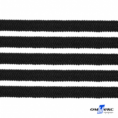 Лента эластичная вязанная (резинка) 4 мм (200+/-1 м) 400 гр/м2 черная бобина "ОМТЕКС" - купить в Балаково. Цена: 1.78 руб.