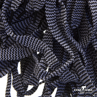 Шнурки #107-07, плоские 130 см, двухцветные цв.серый/чёрный - купить в Балаково. Цена: 23.03 руб.