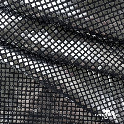 Трикотажное полотно голограмма, шир.140 см, #603 -черный/серебро - купить в Балаково. Цена 771.75 руб.