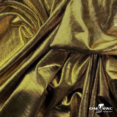 Трикотажное полотно голограмма, шир.140 см, #602 -чёрный/золото - купить в Балаково. Цена 385.88 руб.