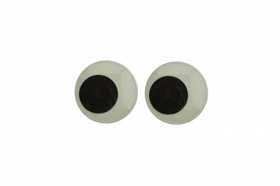 Глазки для игрушек, круглые, с бегающими зрачками, 12 мм/упак.50+/-2 шт, цв. -черно-белые - купить в Балаково. Цена: 38.32 руб.