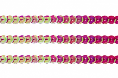 Пайетки "ОмТекс" на нитях, CREAM, 6 мм С / упак.73+/-1м, цв. 89 - розовый - купить в Балаково. Цена: 468.37 руб.