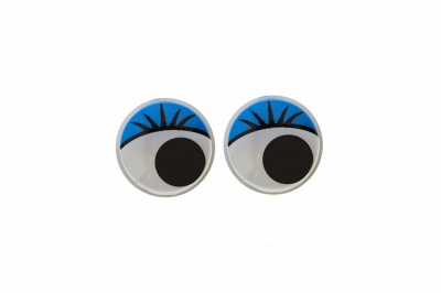 Глазки для игрушек, круглые, с бегающими зрачками, 8 мм/упак.50+/-2 шт, цв. -синий - купить в Балаково. Цена: 59.05 руб.