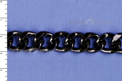 Цепь металл декоративная №9 (13,5*16,5) черная (10+/-1 м)  - купить в Балаково. Цена: 808.92 руб.