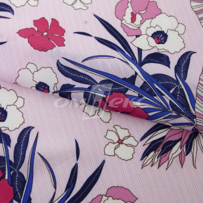 Плательная ткань "Фламенко" 18.1, 80 гр/м2, шир.150 см, принт растительный - купить в Балаково. Цена 239.03 руб.