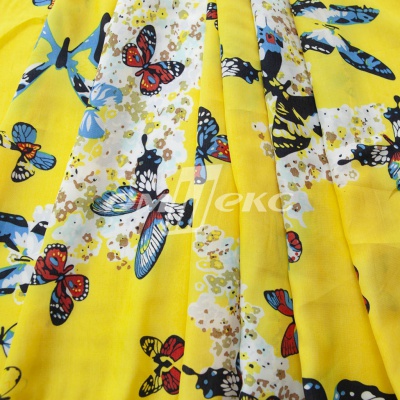 Плательная ткань "Софи" 7.2, 75 гр/м2, шир.150 см, принт бабочки - купить в Балаково. Цена 243.96 руб.
