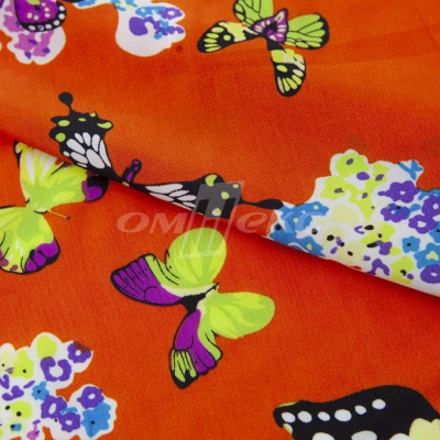 Плательная ткань "Софи" 7.1, 75 гр/м2, шир.150 см, принт бабочки - купить в Балаково. Цена 241.49 руб.