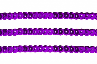 Пайетки "ОмТекс" на нитях, SILVER-BASE, 6 мм С / упак.73+/-1м, цв. 12 - фиолет - купить в Балаково. Цена: 300.55 руб.
